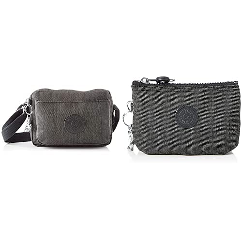 Kipling Damen Abanu Crossbody, Black Peppery, 20x13.5x7.5 cm (B x H x T) Damen CREATIVITY S POUCHES/CASES, Black Peppery, Einheitsgröße von Kipling