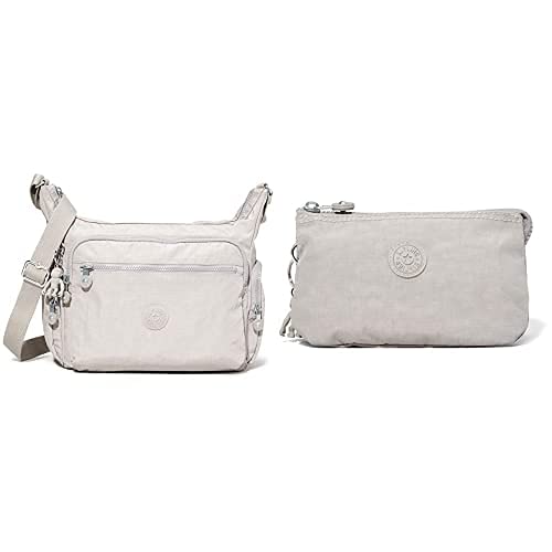 Kipling Damen Gabbie Crossbody, Grey Grau, 35.5x30x18.5 cm (B x H x T) Damen Creativity L Pouches/Cases, Grey Grau, 4x18.5x11 cm von Kipling