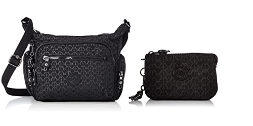 Kipling Damen Gabbie S Crossbody Taschen Einheitsgröße, Schwarz - Signature Emb - Größe: One Size Damen Creativity S Pouches Cases, Signature Emb, Einheitsgröße von Kipling