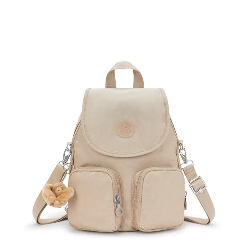 Kipling FIREFLY UP Kleiner Rucksack (umwandelbar in Schultertasche), Sparkled Beige (Beige) von Kipling