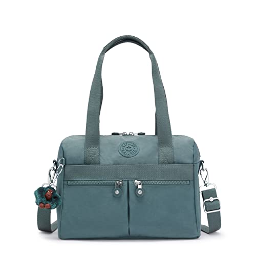 Kipling Klara Damen Handtasche Organisieren Zubehör Abnehmbarer Schultergurt Dual Tragegriffe Crinkle Nylon Tasche Light Aloe Tonal von Kipling