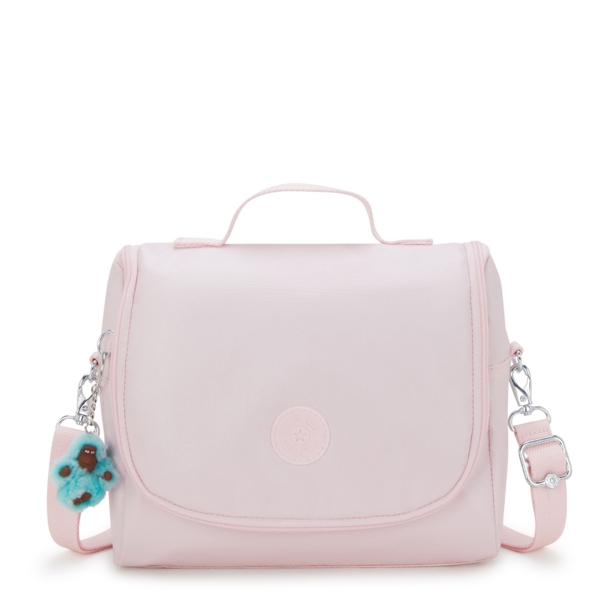 Kipling New Kichirou Large Lunchbox with Trolley Sleeve-Sea Pink Metallic von Kipling