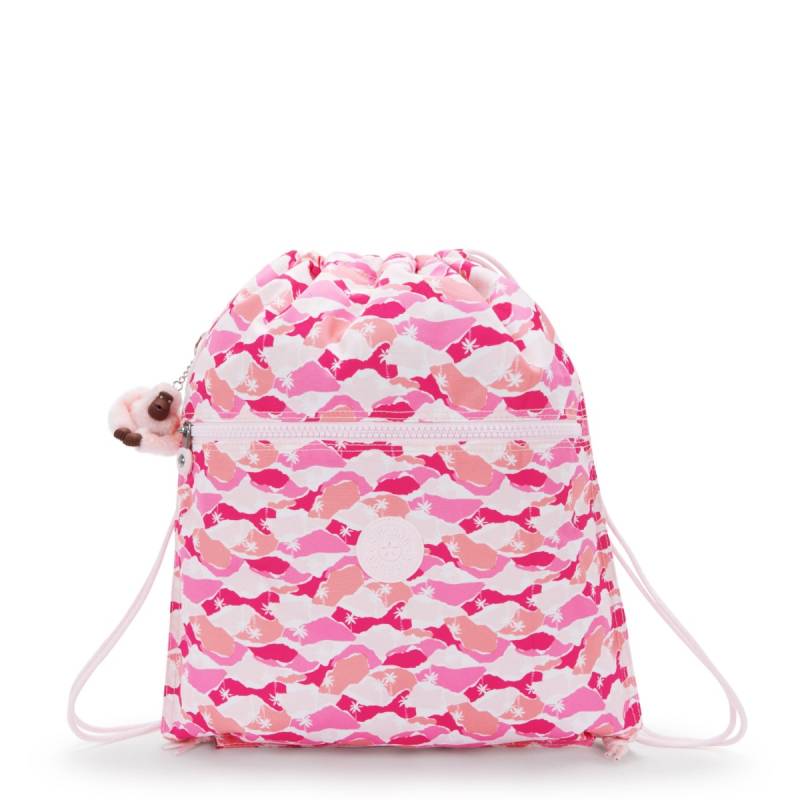 Kipling Supertaboo large drawstring bag-Pink Palm von Kipling