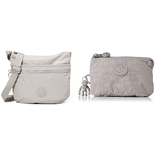 Kipling Unisex-Adult ARTO Crossbody, Grey Grau, One Size + Kipling Damen Creativity S Pouches/Cases, Grey Grau, 4x14.5x9.5 cm von Kipling