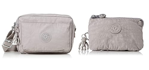 Kipling Unisex-Adult Abanu M Crossbody, Grau Gris, 24x17x9 cm (B x H x T) Womens Creativity S Pouches/Cases, Grau Gris, 4x14.5x9.5 cm von Kipling