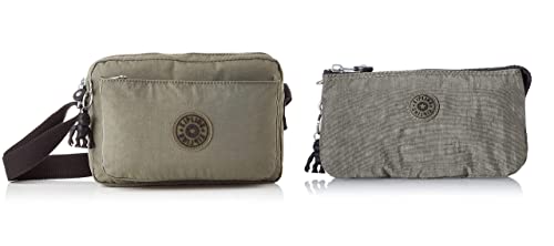 Kipling Womens ABANU M CROSSBODY, Grün Moss, 9x24x17 cm Womens Creativity L Pouches/Cases, Grün Moss, 4x18.5x11 cm von Kipling