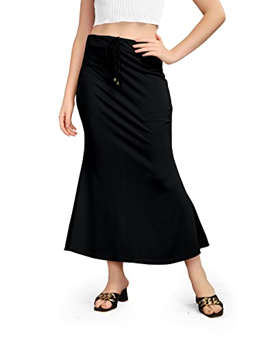 Kipzy Lycra Saree Shapewear Petticoat für Frauen, Shapers für Damen Sarees Fisch Cut Shapewear, schwarz, Large von Kipzy