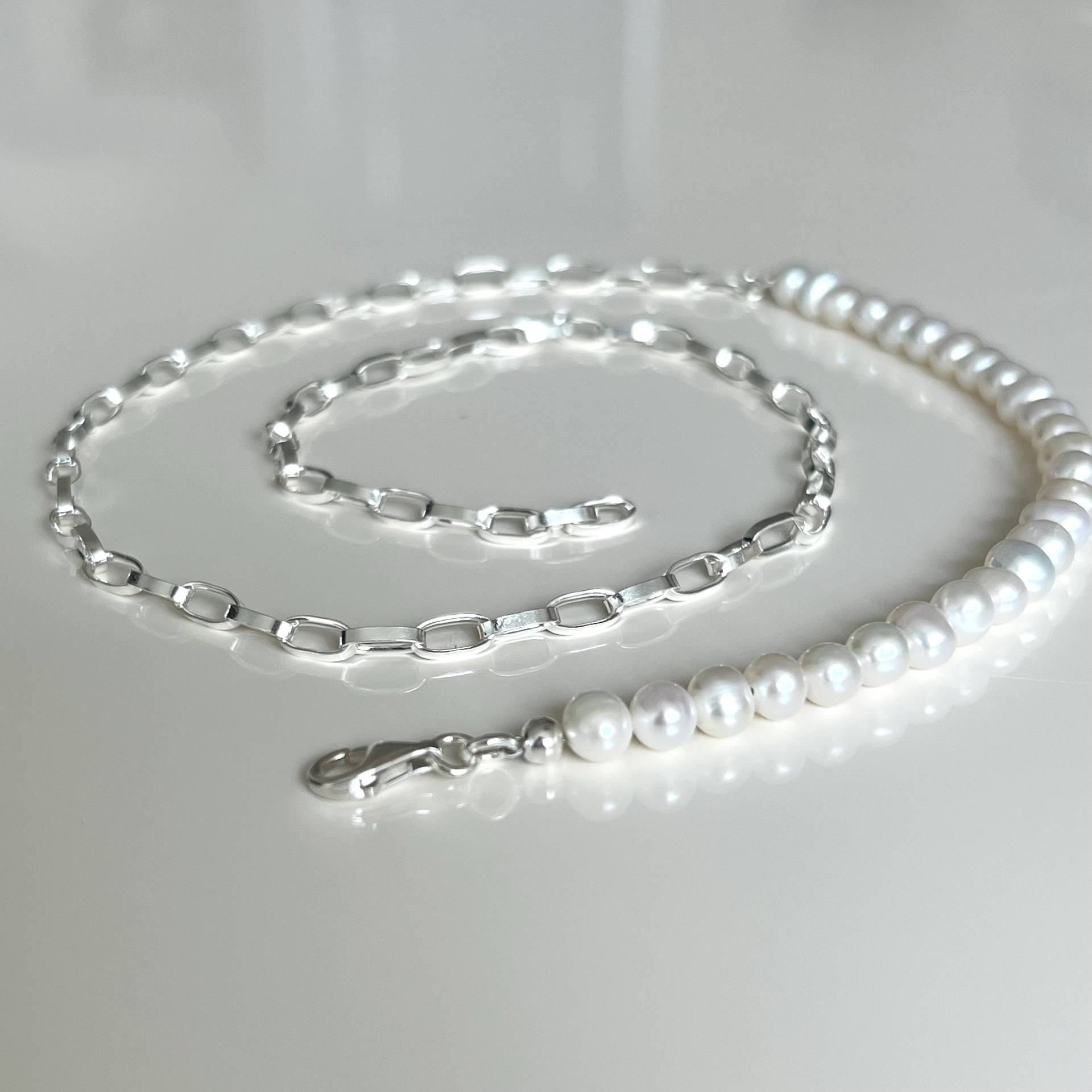 Barock Perlen Glieder Kette 925 Sterling Silber Barock Perlen Glieder Kette 925 Sterling Silber von KiraMiraJewelry