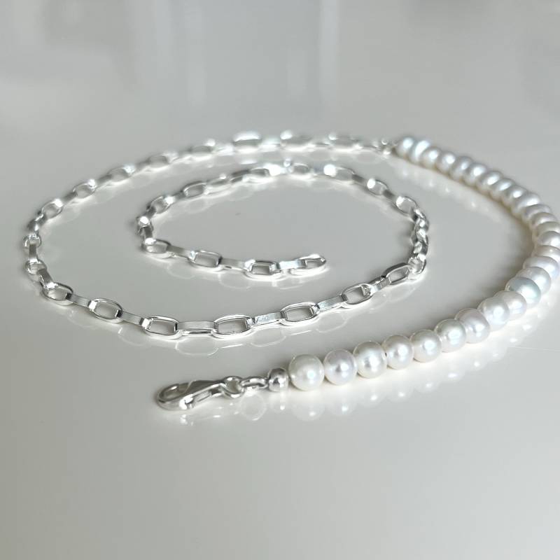 Barock Perlen Glieder Kette 925 Sterling Silber Barock Perlen Glieder Kette 925 Sterling Silber von KiraMiraJewelry