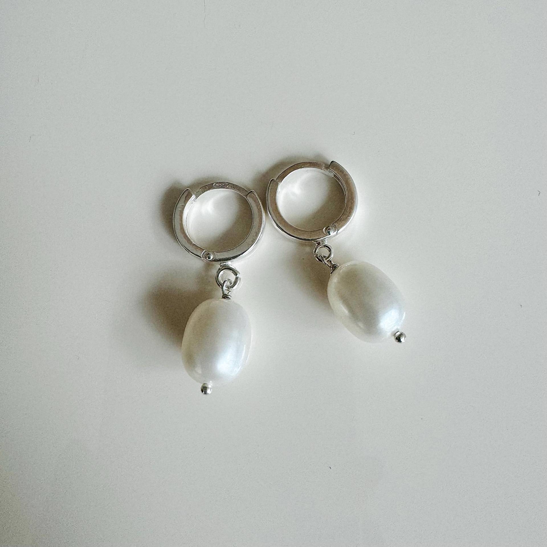Barock Perlen Klapp Creolen 925 Sterling Silber Barock Perlen Klapp Creolen 925 Sterling Silber von KiraMiraJewelry