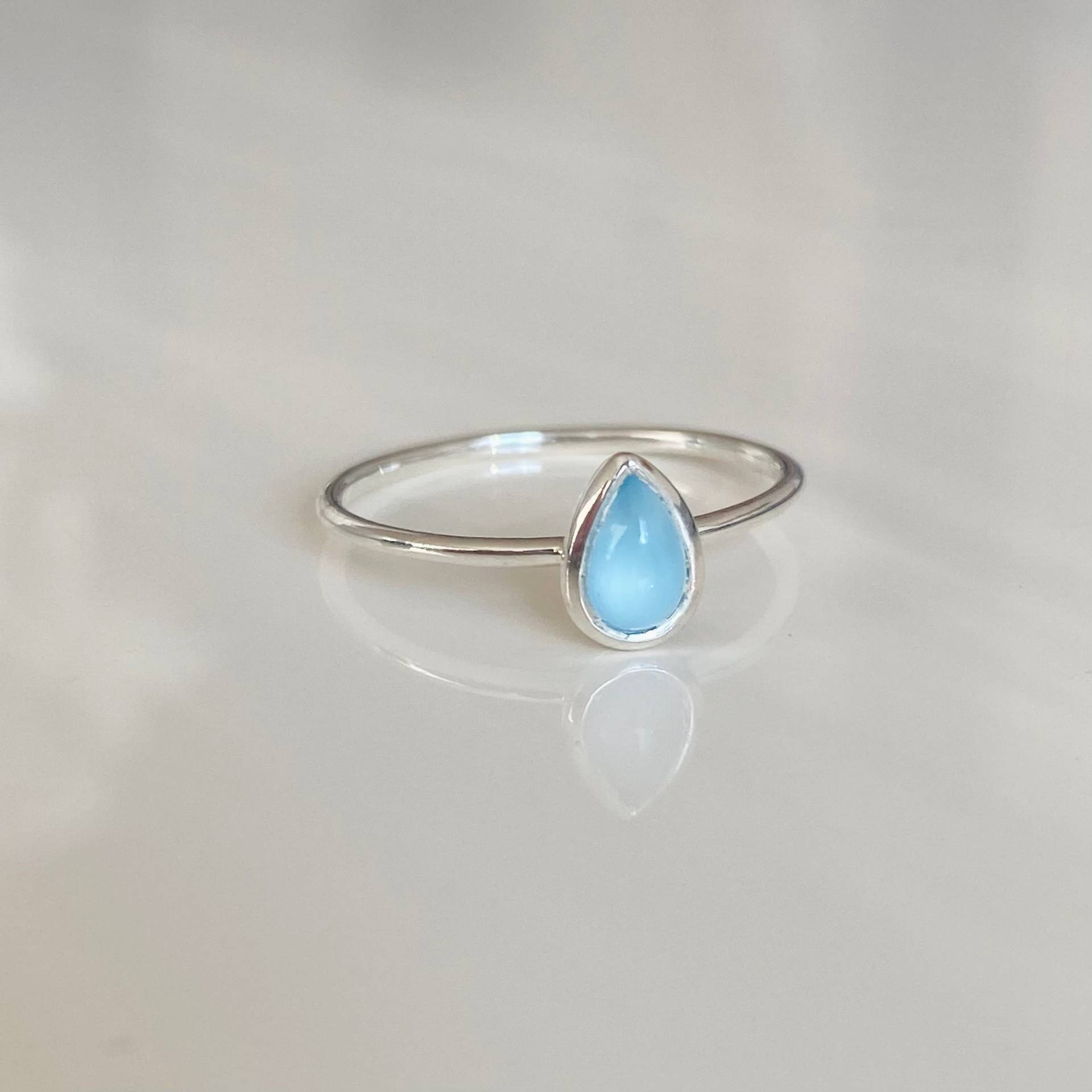 Chalcedon Tropfen Ring 925 Sterling Silber Chalcedon Tropfen Ring 925 Sterling Silber von KiraMiraJewelry