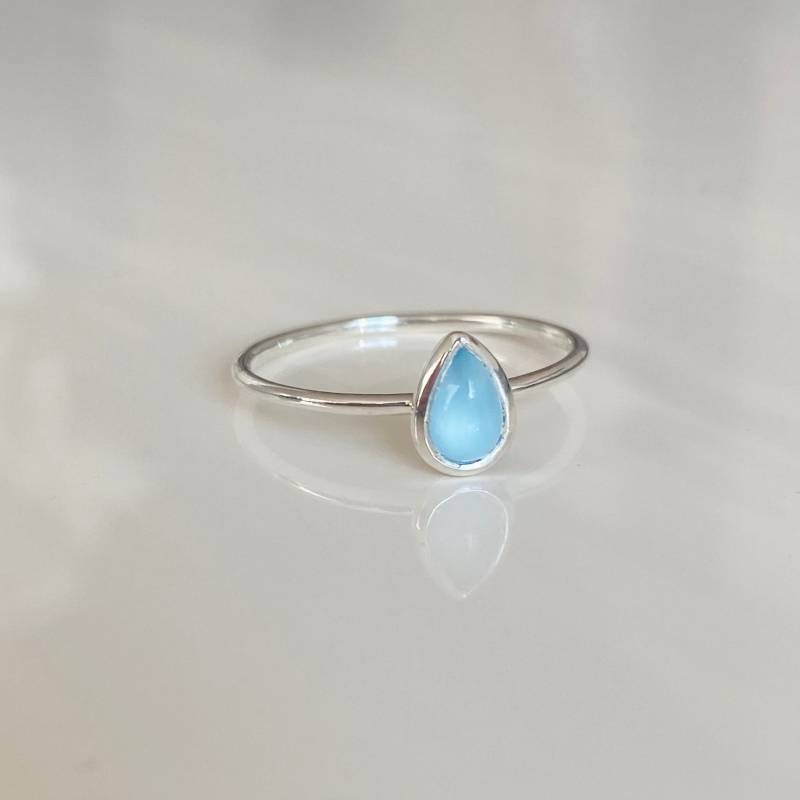 Chalcedon Tropfen Ring 925 Sterling Silber Chalcedon Tropfen Ring 925 Sterling Silber von KiraMiraJewelry