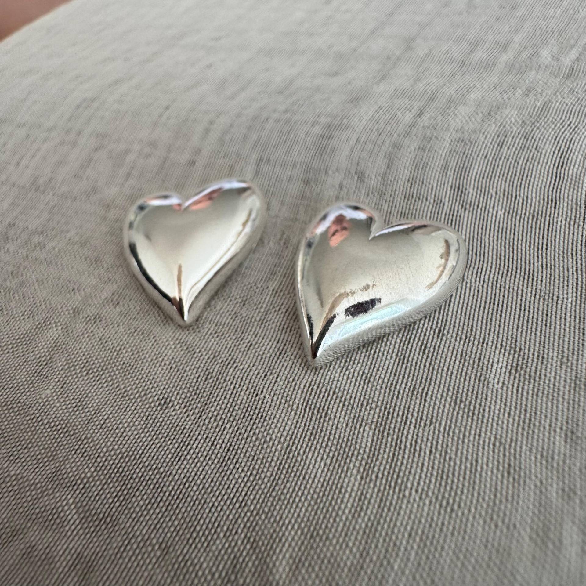 Glänzende Herz Ohrringe 925 Sterling Silber Glänzende Herz Ohrringe 925 Sterling Silber von KiraMiraJewelry