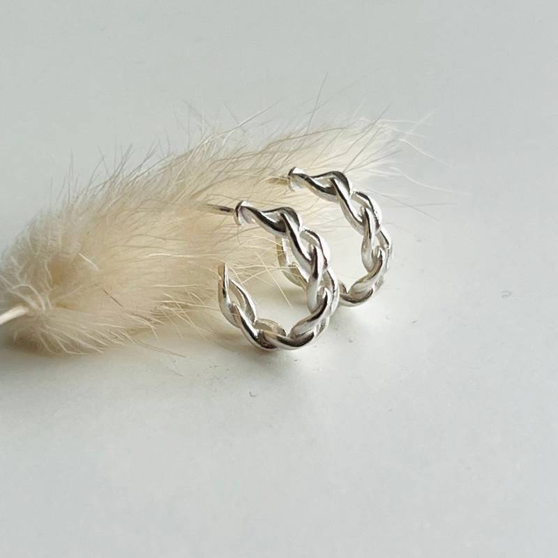 Kleine Creolen Im Kettendesign 925 Sterling Silber Kleine Creolen Im Kettendesign 925 Sterling Silber von KiraMiraJewelry