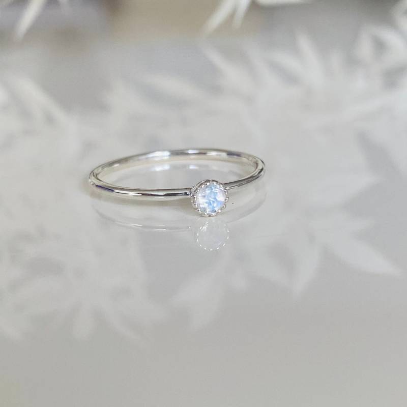 Mondstein Stapelring 925 Sterling Silber Mondstein Stapelring 925 Sterling Silber von KiraMiraJewelry