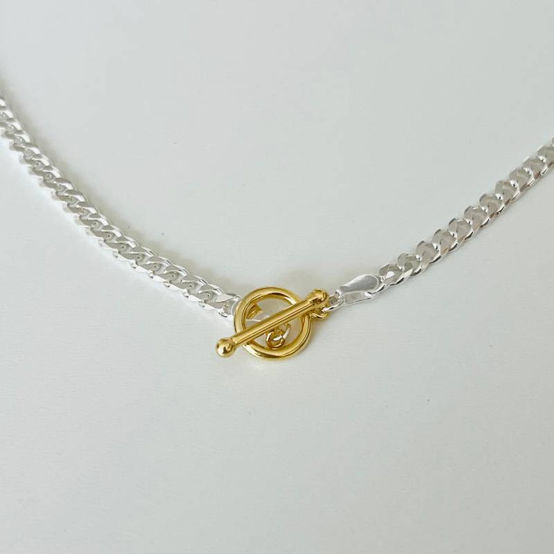 Panzerkette Mit Knebelverschluss 925 Sterling Silber/ Teilvergoldet Panzerkette Mit Knebelverschluss 925 Sterling Silber/ Teilvergoldet von KiraMiraJewelry