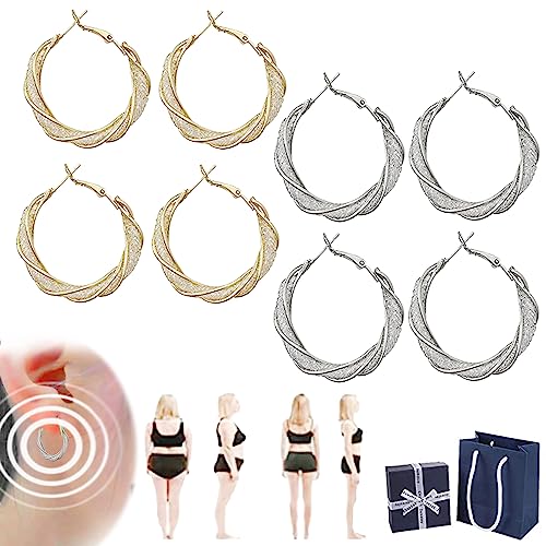 Kiramy Lymphaktivitäts-Creolen, Halolux Lymphatic Germanium-Ohrringe, Lymphvity-Magnettherapie-Ohrringe, Atheniz Magnetology Lymphvity Germanium-Ohrringe (4Pair-Colors) von Kiramy