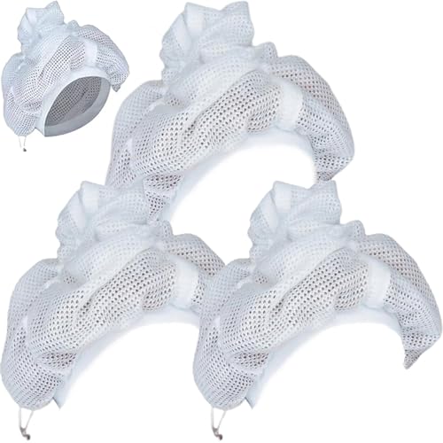 3 Stück Net Plopping Cap, Net Plopping Bonnet, Net Plopping Cap For Drying Curly Hair, Mesh Haarnetz, Haarnetze Mütze Haarnetz Bonnets Für Frauen Lange Gerade Locken Perücke von Kirdume