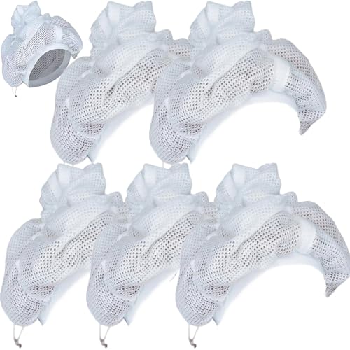 5 Stück Net Plopping Cap, Net Plopping Bonnet, Net Plopping Cap For Drying Curly Hair, Mesh Haarnetz, Haarnetze Mütze Haarnetz Bonnets Für Frauen Lange Gerade Locken Perücke von Kirdume