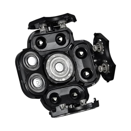 Kirdume Ersatzscherköpfe für Herren | 9-Kopf-Elektrorasiererkopfaufsatz, Doppelring-Extreme-Speed-Rasierer-Ersatzköpfe, universell für nasse und trockene Glatze von Kirdume