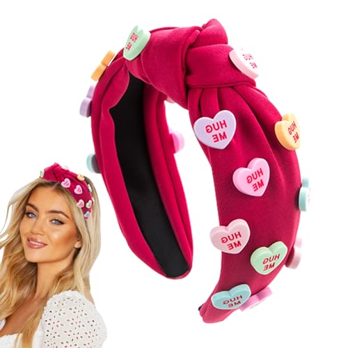 Kirdume Breite Knoten-Stirnbänder, Valentinstag-Stirnband mit Knoten - Stoffstirnband mit breitem Knoten - Haarschmuck für Mädchen für Country-Konzerte, Strand, Dating, Sport, Hochzeit von Kirdume