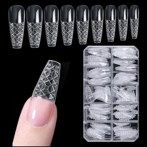 Kirdume Tipps für künstliche Nägel, Nageltipps für die Maniküre | 120 Stück 3D-Kunstnägel, transparente Spitzen,Frauen-Salon-Home-Maniküre-Kunst-künstliche Nägel für Party, Hochzeit, Dating, Reisen, von Kirdume