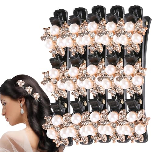 Kristall-Haarspangen,Kristallstein-Haarspangen | Haarschmuck zum Stylen 5 Stück | Haarklee-Clips für Frauen/Mädchen, Haar-Styling-Zubehör für Hochzeit, Party, Abteilen von Kirdume