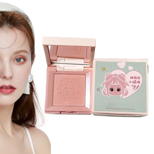 Make-up-Rouge - 4-in-1-Creme-Rouge-Palette für Wangen | Süßes Mädchen-Emoticon. Leichtes und mischbares, langanhaltendes Puder-Rouge für Augen, Lippen und Wangen, strahlender Glanz Kirdume von Kirdume