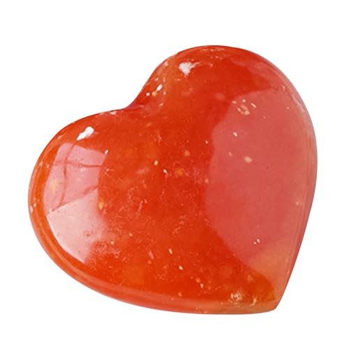 Roter Aventurin-Kristall - Natürliche rote Heilkristalle in Herzform | Steinornamente, roter Kristall, Palmsteine ​​zum Stressabbau, Valentinstag-Liebesstein für Teenager, Frauen, Männer Kirdume von Kirdume