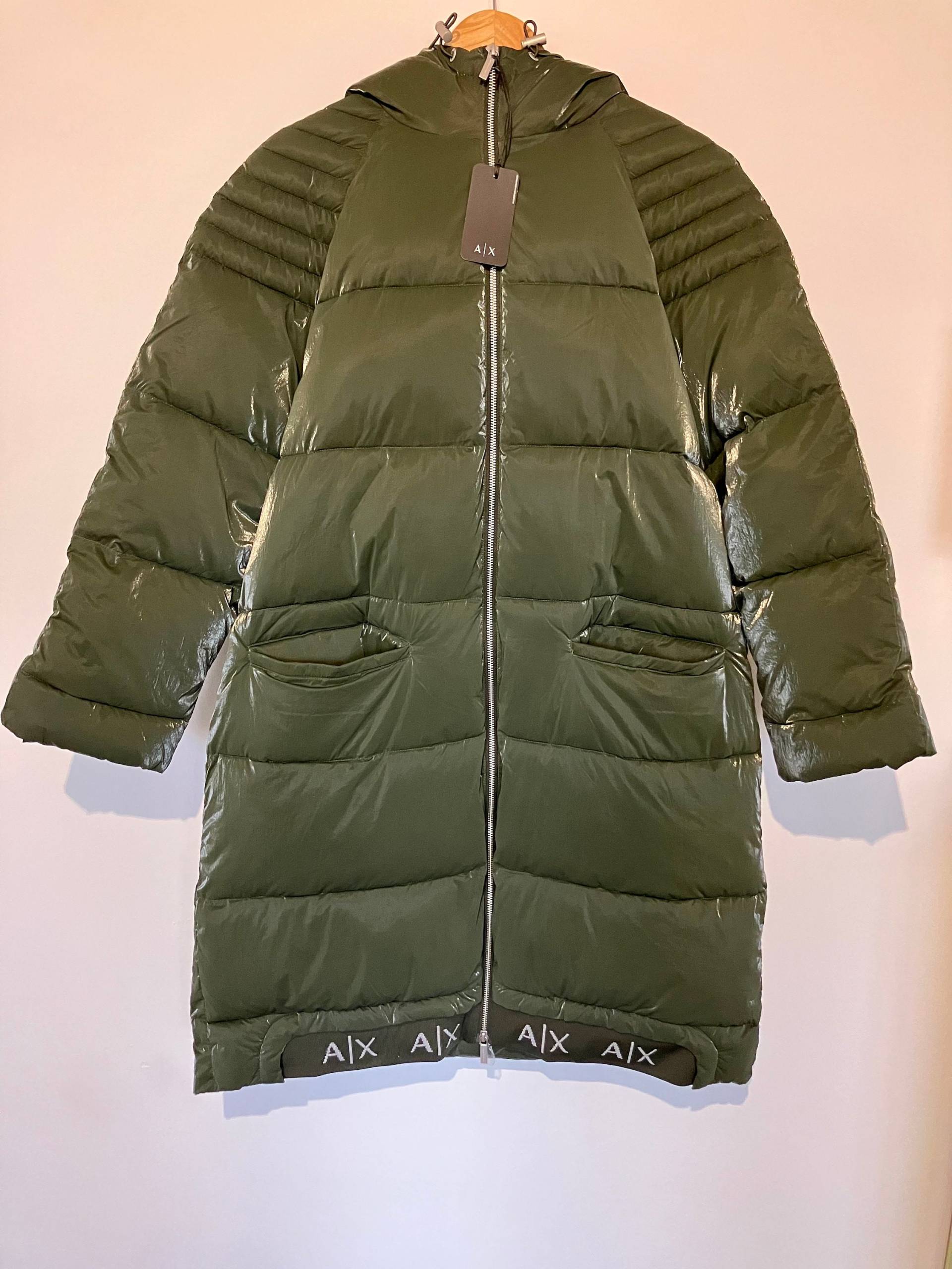 Armani Exchange Vintage Cabin Lange Daunenjacke Militärgrün L von KiriAntiques