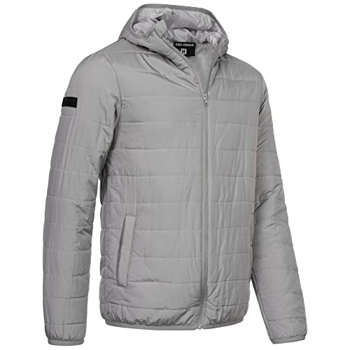 Kirkjubøur® Askja Herren Steppjacke, mit leichter Wattierung, Stehkragen und Kapuze. Jacke für Männer, in S bis 3XL, in vielen verschiedenen Farben (as3, alpha, m, regular, regular, grau) von Kirkjubøur