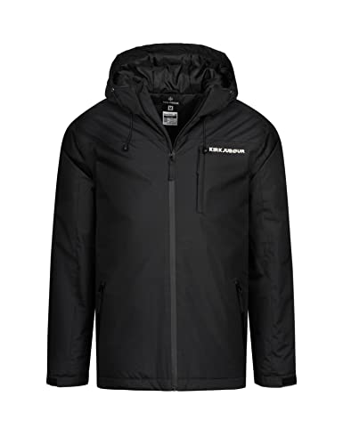 Kirkjubøur® Skadi Herren Skijacke mit Kapuze und Schneefang, wasserabweisendes Material, lockere Passform, optimaler Wind- und Wetterschutz (as3, alpha, l, regular, regular, Schwarz) von Kirkjubøur