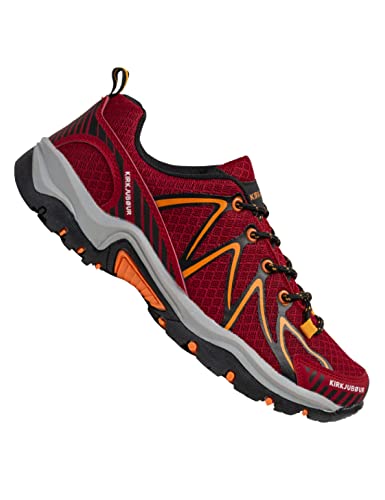 Kirkjubøur® Makalu atmungsaktive Unisex Outdoor Schuhe. Wanderschuhe mit Flexibler Sohle und hoher Dämpfung, in vielen Farben (rot, eu_Footwear_Size_System, Adult, Numeric, medium, Numeric_39) von Kirkjubøur