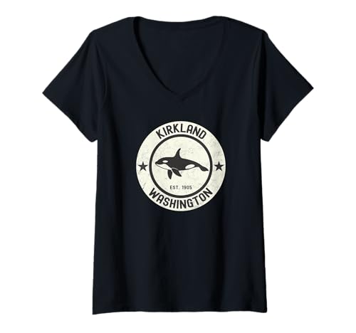 Damen Kirkland T-Shirt mit V-Ausschnitt von Kirkland Washington WA 0825