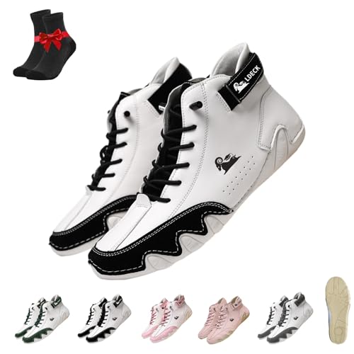 Alpaka-Barfußschuhe, wasserdichte und schmerzlindernde Barfußschuhe aus Leder for Männer und Frauen, Freizeitschuhe for den Außenbereich(Black and White,40 EU) von Kirposh