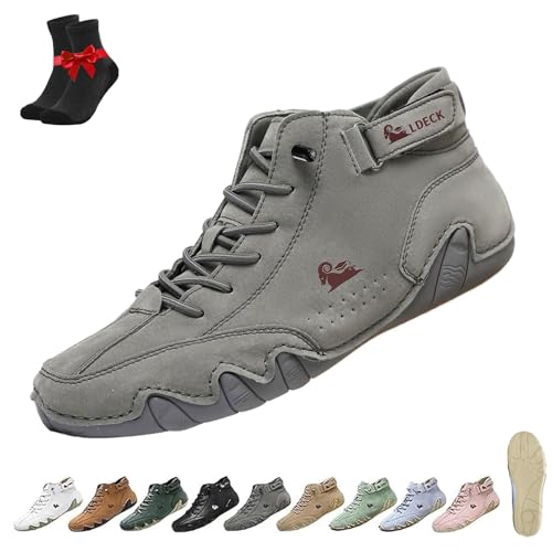 Alpaka-Barfußschuhe, wasserdichte und schmerzlindernde Barfußschuhe aus Leder for Männer und Frauen, Freizeitschuhe for den Außenbereich(Grey,43 EU) von Kirposh