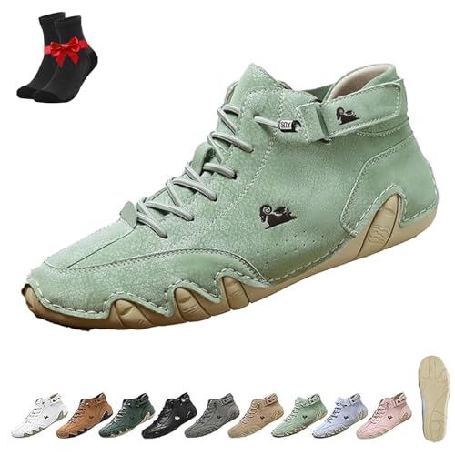 Alpaka-Barfußschuhe, wasserdichte und schmerzlindernde Barfußschuhe aus Leder for Männer und Frauen, Freizeitschuhe for den Außenbereich(Light Green,41 EU) von Kirposh
