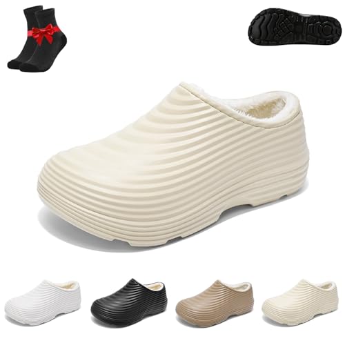 Armadillo-Schuhe for Männer und Frauen, Armadillo-Kochschuhe, warme, Flauschige, rutschfeste Arbeitsschuhe for Herbst und Winter,drinnen und draußen(Beige B,39 EU) von Kirposh