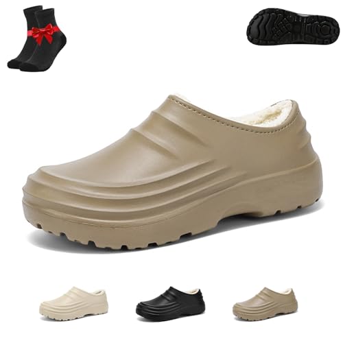 Armadillo-Schuhe for Männer und Frauen, Armadillo-Kochschuhe, warme, Flauschige, rutschfeste Arbeitsschuhe for Herbst und Winter,drinnen und draußen(Khaki A,44 EU) von Kirposh