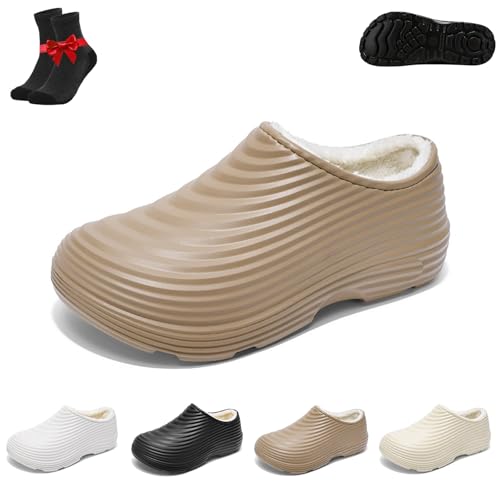 Armadillo-Schuhe for Männer und Frauen, Armadillo-Kochschuhe, warme, Flauschige, rutschfeste Arbeitsschuhe for Herbst und Winter,drinnen und draußen(Khaki B,43 EU) von Kirposh