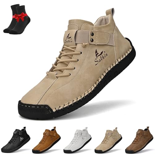Kirposh Alpaka-Barfußschuhe, atmungsaktive, rutschfeste Barfußstiefel, verstellbare Unisex-Leder-Sneaker, ergonomische Lederschuhe(Sand,43 EU) von Kirposh