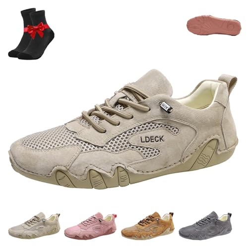 Kirposh Alpaka-Barfußschuhe, atmungsaktive Turnschuhe, rutschfeste Barfußschuhe aus Leder, Slipper for Hineinschlüpfen, Freizeitschuhe aus Mesh for den Außenbereich(Sand,42 EU) von Kirposh