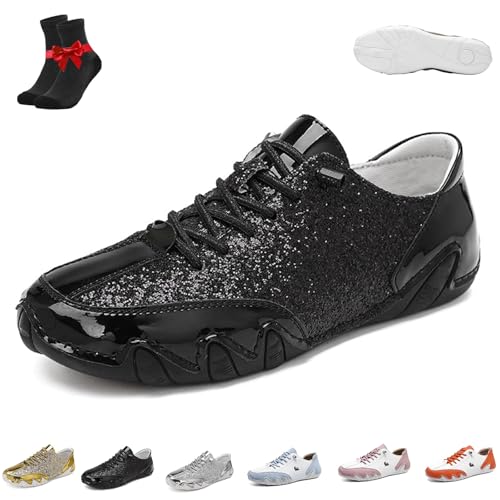 Kirposh Alpaka-Barfußschuhe, wasserdichte und schmerzlindernde Barfußschuhe aus Leder, ergonomische Outdoor-Sportarten, Paarstil(Flash Black,42 EU) von Kirposh