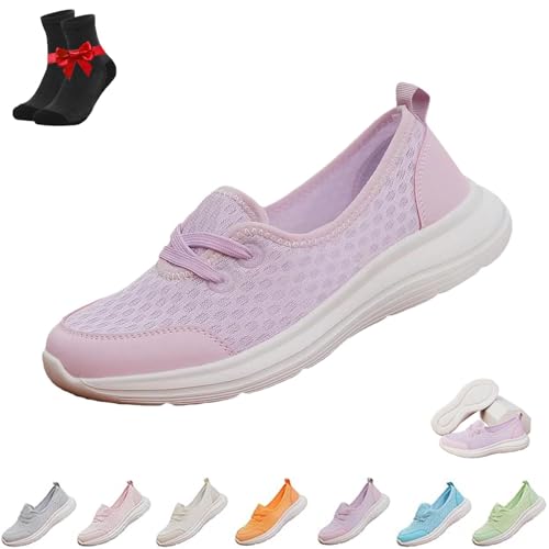 Kirposh Azdealy Orthopädische Schuhe for Damen, leichte, atmungsaktive Mesh-Strickunterstützung, weiche Sohle, Slip-On-Sneaker for Damen(Purple,42 EU) von Kirposh