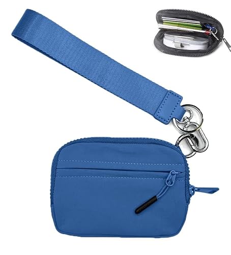 Kirposh The Iris' Wallet 2nd Gen, The Iris' Wallet, Women's Nylon Key Chain Wallet, Zippered Card Case Clutch with Keychain ID Window(Dark Blue) von Kirposh