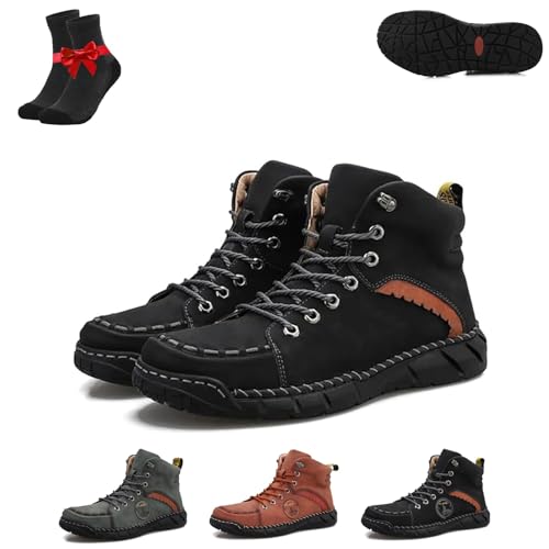 Kirposh Vilobel Herren-Schlupfschuhe, orthopädische Sicherheits-Arbeitsstiefel for Herren, rutschfest, wasserdicht, leicht, Stoßdämpfung(Black,49 EU) von Kirposh