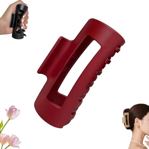 Wolkenclip, 6 Stück, rutschfeste, matte Haarspangen, weiche Haarspangen for Frauen, weicher, bequemer, flexibler und nicht abnehmbarer Krallenclip(Red*6) von Kirposh