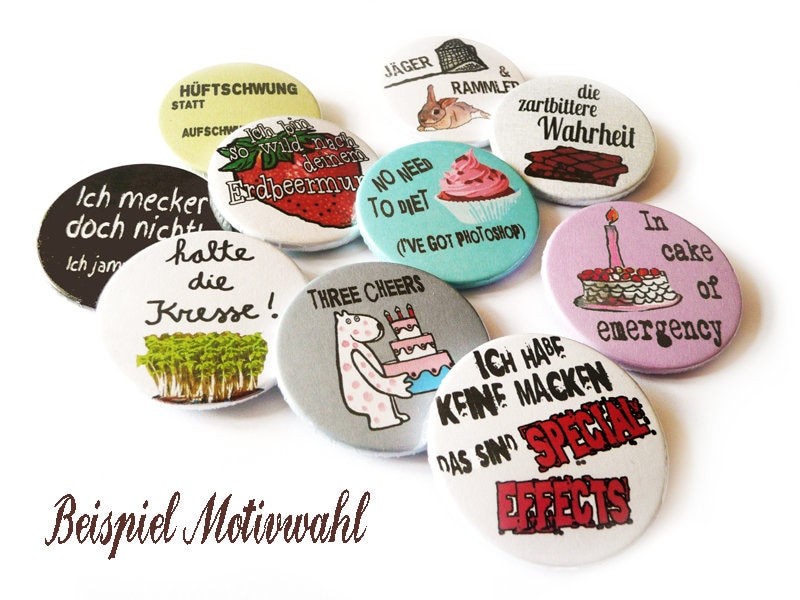 10 Buttons Oder Magnete Nach Wahl, Angebotsset 10 Buttons Oder Magnete Nach Wahl, Angebotsset von KirschbluetenTsunami