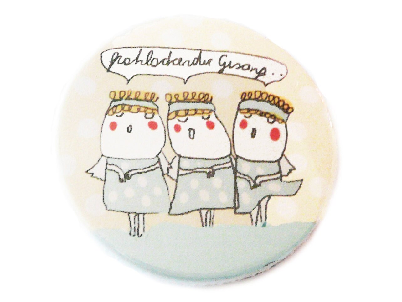 Frohlockender Gesang, Button, Magnet, Flaschenöffner Oder Taschenspiegel, Handgemacht von KirschbluetenTsunami