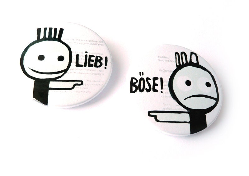 Lieb Böse, 2-Er Set Buttons, Magnete, Flaschenöffner Oder Taschenspiegel Lieb Böse, 2-Er Set Buttons, Magnete, Flaschenöffner Oder Taschenspiegel von KirschbluetenTsunami